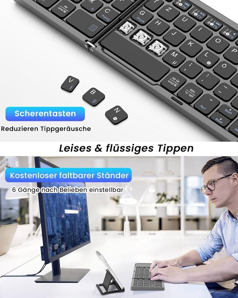 MoKo kokkupandav klaviatuur Bluetooth QWERTZ цена и информация | Klaviatuurid | kaup24.ee
