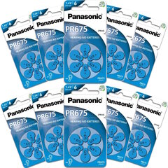 Panasonic 675 (PR44) kuuldeaparaadi patareid 10x6 tk, 60 tk. hind ja info | Patareid | kaup24.ee