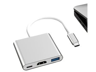 Adapter Perfee, 3in1, USB-C, USB 3.0, HDMI 4K hind ja info | USB jagajad, adapterid | kaup24.ee