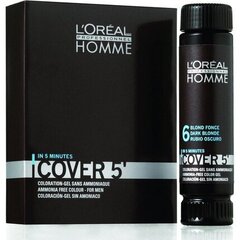 Мужской окрашивающий гель для волос L´Oreal Professionnel Homme Cover 5 Hair Color 3x50ml, 7 Medium Blonde цена и информация | Краска для волос | kaup24.ee