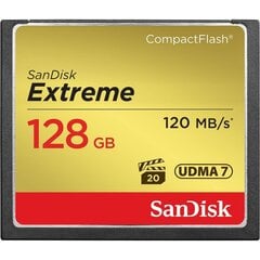 SanDisk Extreme CF 128GB 120/85 Mbps hind ja info | Fotoaparaatide mälukaardid | kaup24.ee