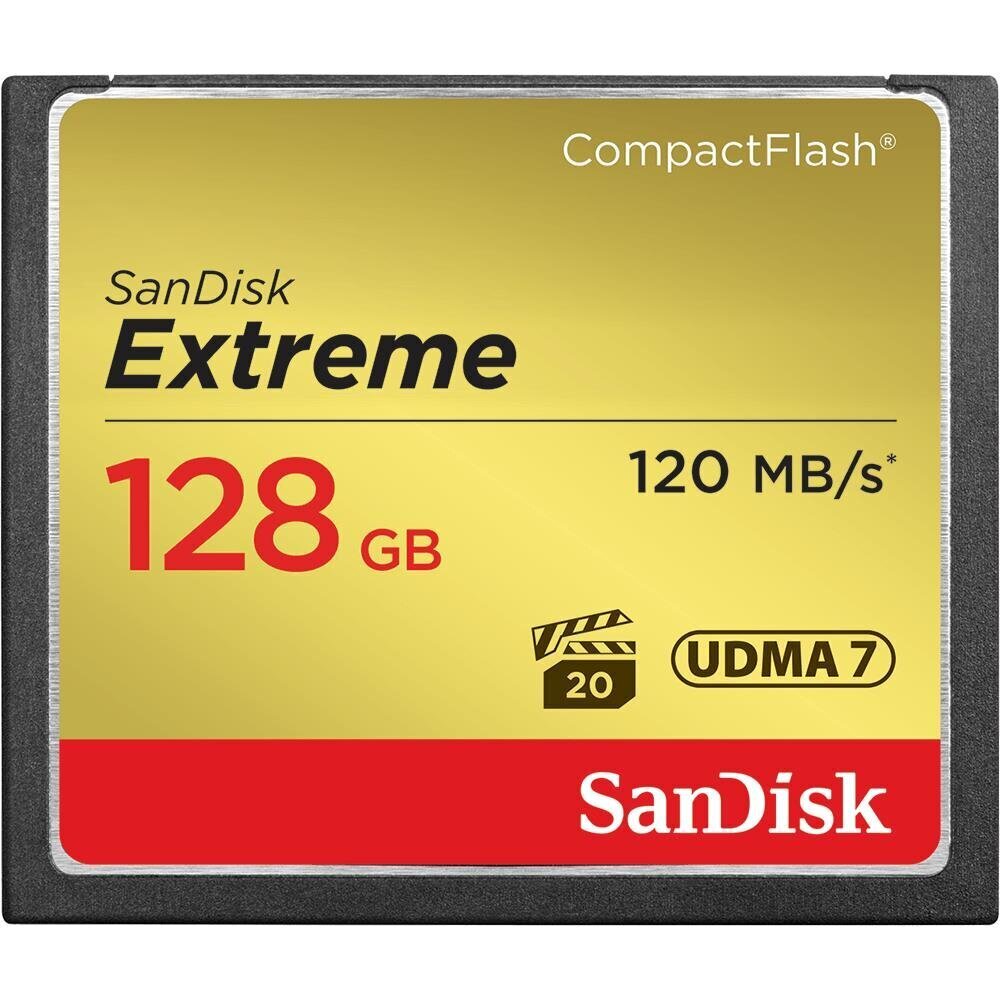 SanDisk Extreme CF 128GB 120/85 Mbps hind ja info | Fotoaparaatide mälukaardid | kaup24.ee