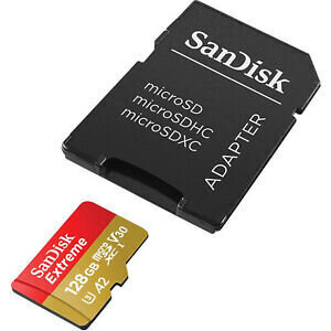 Mälukaart SanDisk microSDXC Extreme 128 GB 160 / 90 MB / s V30 A2 U3 4K цена и информация | Fotoaparaatide mälukaardid | kaup24.ee