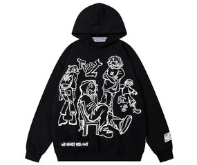 Meeste multikas mustriga dressipluus, tänava dressipluus, pluusipluus, pullover, hip-hop mood Y2K dressipluus, meeste dressipluus цена и информация | Мужская спортивная одежда | kaup24.ee