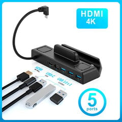 Steam Decki dokkimisjaam teleri aluse aluse jaoturi hoidja dokk USB C kuni RJ45 Ethernet 4K 60HZ HDMI-ühilduv auruteki dokikonsool hind ja info | Mängukonsoolide lisatarvikud | kaup24.ee