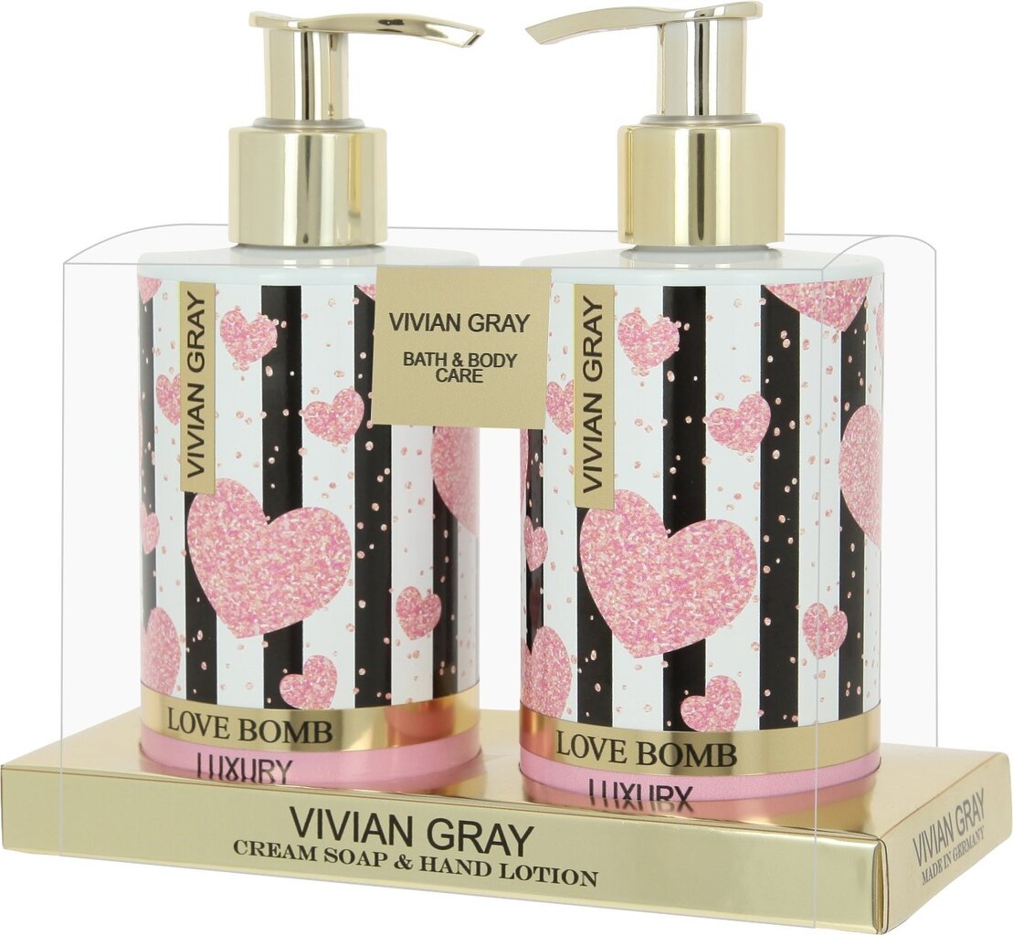 Komplekt kehale Vivian Grey Love Bomb: kreemjas seep 250 ml + kätekreem 250 ml hind ja info | Seebid | kaup24.ee