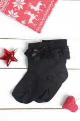 Детские носки черного цвета LUISA  цена и информация | Носки, колготки для девочек | kaup24.ee