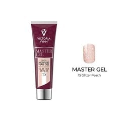 Victoria Vynn Master Gel 15 Glitter Peach virsikiviiludega, 60 g hind ja info | Maniküüri ja pediküüri tarvikud | kaup24.ee