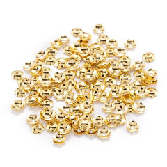 Helmekorkid, Messing, Lill, Vastupidav Kate Kuld 18K, 4x1mm, 100tk hind ja info | Ehete valmistamine, helmestamine | kaup24.ee