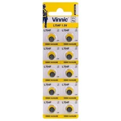 Vinnic LR48, LR754, G5, 1,5V Leelispatareid, 10 tk hind ja info | Patareid | kaup24.ee