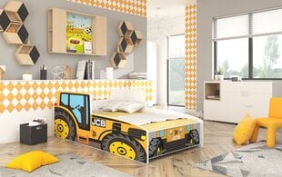 Детская кровать ADRK Furniture Tractor, 140x70см, желтая цена и информация | Детские кровати | kaup24.ee