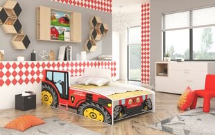 Детская кровать ADRK Furniture Tractor, 140x70см, красная цена и информация | Детские кровати | kaup24.ee