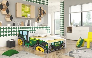 Детская кровать ADRK Furniture Tractor, 140x70см, зеленая цена и информация | Детские кровати | kaup24.ee