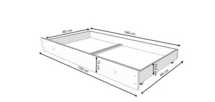 Voodipesukast ADRK Furniture, 160x80cm цена и информация | Детские кровати | kaup24.ee