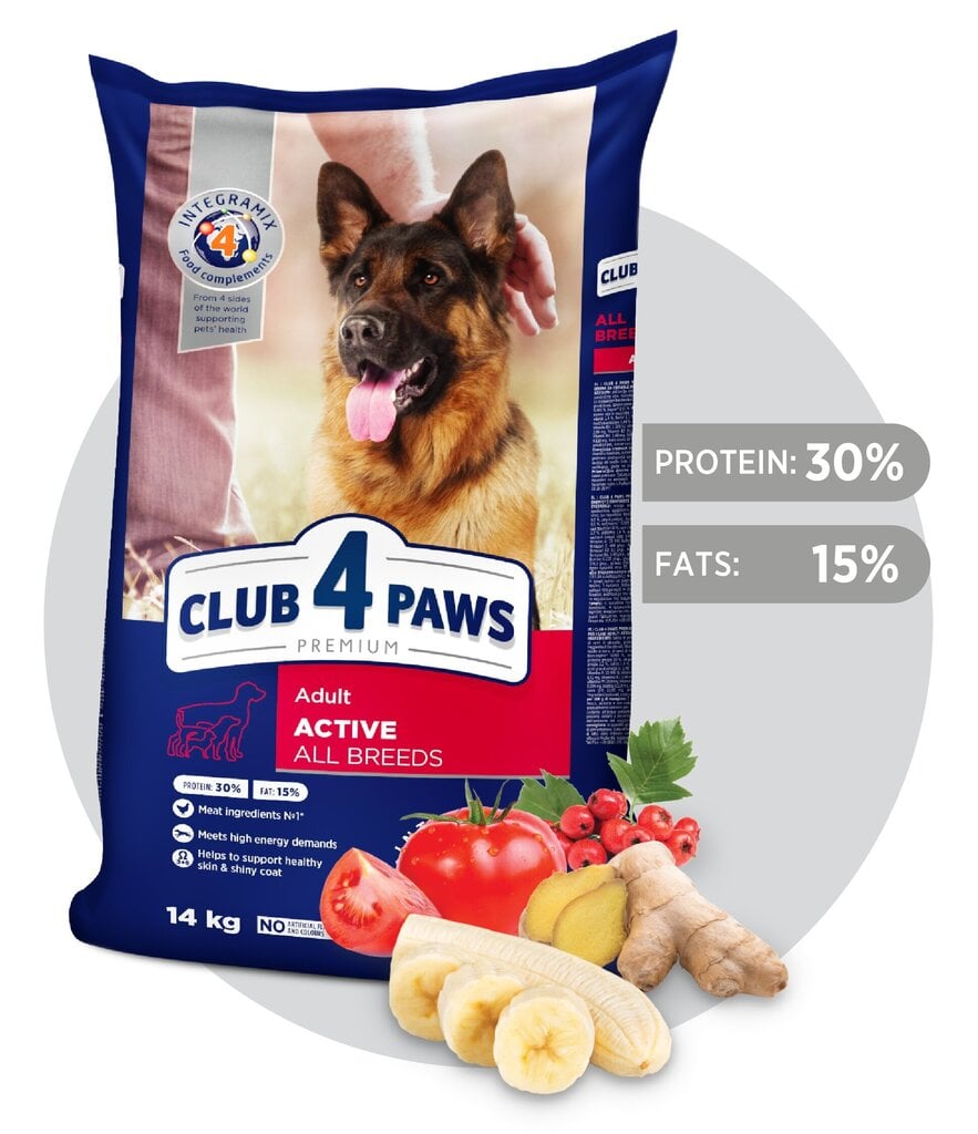 Club 4 Paws - Aktiivsetele koertele цена и информация | Kuivtoit koertele | kaup24.ee