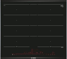 Boschi seeria 8 induktsioonpliit (eraldi), 60 cm, must, ComfortProfil, DirectSelect Premium, 17 võimsusastet, PowerBoost, FlexInduction tsoon, PerfectFry praeandur, PXY675DC1E [energiaklass B] hind ja info | Pliidiplaadid | kaup24.ee