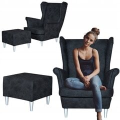 Skandinaavia tugitool jalatoega ökonahast Ari BLACK Family Furniture цена и информация | Кресла в гостиную | kaup24.ee