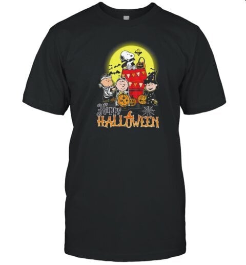 Snoopy With Charlie Brown And Friends Happy 2024 Halloween T-Shirt hind ja info | Meeste T-särgid | kaup24.ee