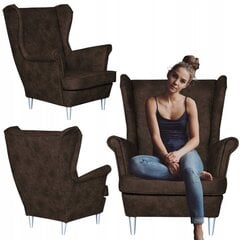 Skandinaavia stiilis eko nahast tugitool Ari DARK BLUE Family Furniture цена и информация | Кресла-мешки и пуфы | kaup24.ee