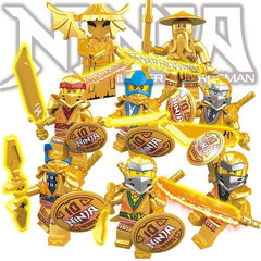 10. aastapäeva Gold Edition Ninja mootorratta meistrid Spinjitzu Jay Cole Kai Zane Lloydi minifiguurid Ehitusklotsid laste mänguasi hind ja info | Pusled | kaup24.ee