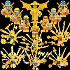 10. aastapäeva Gold Edition Ninja mootorratta meistrid Spinjitzu Jay Cole Kai Zane Lloydi minifiguurid Ehitusklotsid laste mänguasi hind ja info | Pusled | kaup24.ee