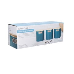 Köögikunsti Tee Kohvi Suhkru Purkide Komplekt 1L 3tk - Teal цена и информация | Посуда для хранения еды | kaup24.ee