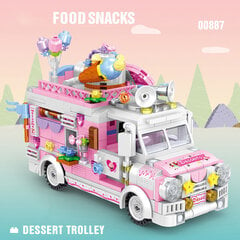 Linna tänavavaade Mini ehitusklotsid DIY Burger Food Truck Shop Koogipood Kohvik 3D Modell Tellised Laste Mänguasjad Pühadekingitused цена и информация | Пазлы | kaup24.ee