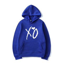 (SBlue 02)The Weeknd Solid Color Prinditud kapuutsiga XO Moekirjaga trükitud kapuutsiga dressipluus Meestele Naistele Harajuku Hip Hop Pullover Hoodie Topid SHRY цена и информация | Мужские свитера | kaup24.ee