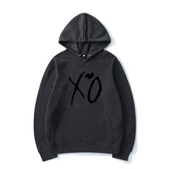 (LDark Grey 01)The Weeknd Solid Color Prinditud kapuutsikad XO Mood Kirjatrükiga kapuutsiga dressipluus Meestele Naistele Harajuku Hip Hop Pullover Hoodie Topid SHRY цена и информация | Мужские свитера | kaup24.ee