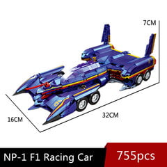 92030 755tk JIESTAR Technical Moc Aoi Zard Formula One NP-1 F1 Super Speed ​​Võidusõiduauto Tehniline Mudel Ehitusklotsid Poiste Mänguasjad hind ja info | Pusled | kaup24.ee