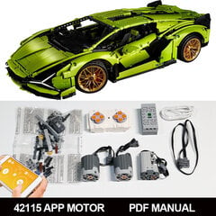 Bugatti Chiron RC Modification RC mootori võimsuse funktsioonikomplekt 42083 42125 42096 42110 42111 42115 MOC ehitusplokkide mänguasjade jaoks hind ja info | Pusled | kaup24.ee