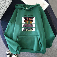 (XStume-roheline)Kevadmuusika Gorillaz Hoodie Topid Naiste Tänavarõivad hip-hop Riided Kostüümid Meeste Pusad Oversize Pusad Mütsid Rõivad Topid SHRY hind ja info | Meeste kampsunid | kaup24.ee