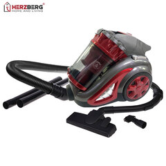 Мультициклонный пылесос без мешка Herzberg HG-8047RED, красный цена и информация | Пылесосы | kaup24.ee