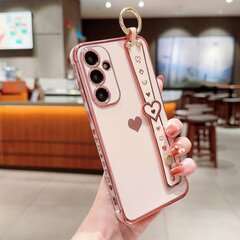 Для Samsung Galaxy A55 5G Чехол-браслет TPU Чехол для телефона Love Heart Гальваническое покрытие цена и информация | Чехлы для телефонов | kaup24.ee