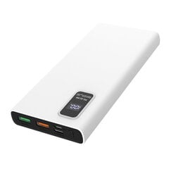 PLATINET Kaasaskantav laadija-aku Toitepank 10000mAh polümeer PD 3.0 QC 3.0 LED, valge hind ja info | Akupangad | kaup24.ee