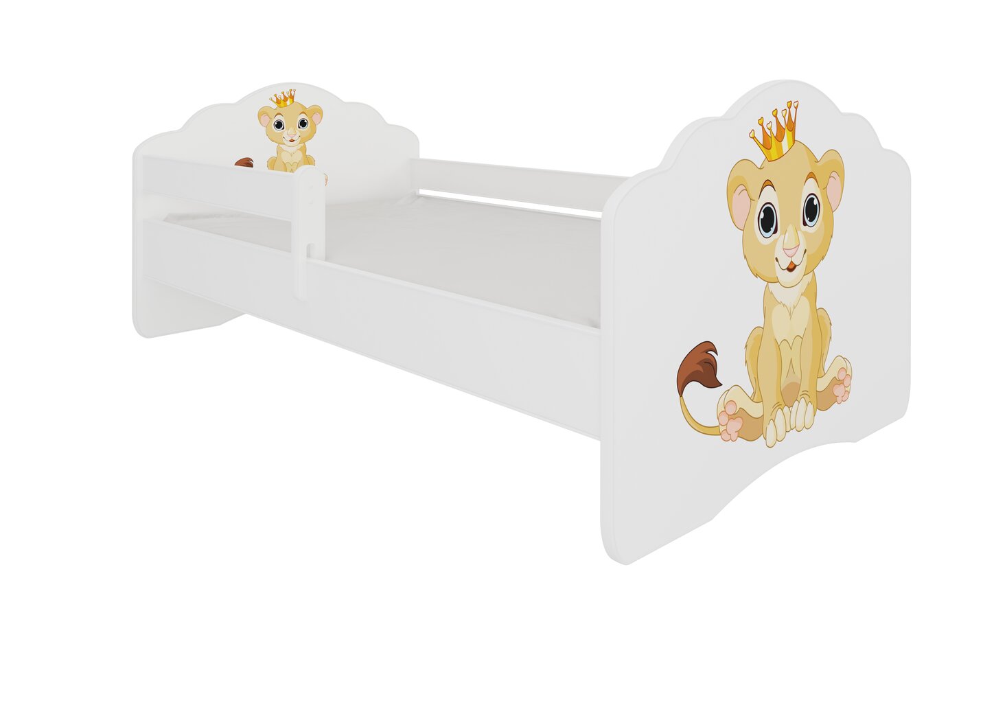 Lastevoodi eemaldatava kaitsega ADRK Furniture Casimo Lion, 70x140 cm цена и информация | Lastevoodid | kaup24.ee