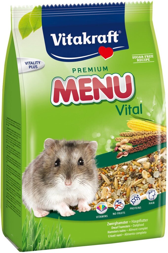 VITAKRAFT Premium Menu toit hamstritele, 0,4 kg цена и информация | Toit väikeloomadele | kaup24.ee