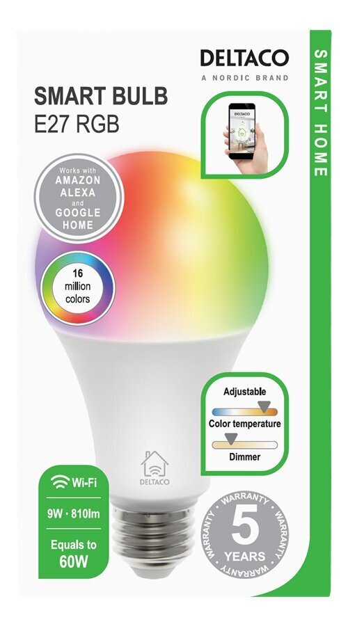 Deltaco Smart Home LED E27 RGB lambipirn цена и информация | Lambipirnid, lambid | kaup24.ee