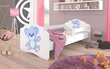 Lastevoodi eemaldatava turvapiirdega ADRK Furniture Casimo Blue Bear, 80x160cm cm цена и информация | Lastevoodid | kaup24.ee