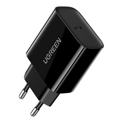 Зарядное устройство для телефона, Ugreen, USB-C , 20 Вт, Power Delivery, черный цена и информация | Зарядные устройства Power bank | kaup24.ee