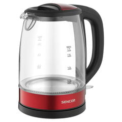 Sencor veekeetja SWK7401RD Electric Glass Kettle, punane/must цена и информация | Электрочайники | kaup24.ee