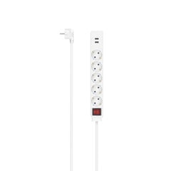 Hama Power Strip, 5-pesa, 2x USB-A, 17 W, 1.4 m, valge - Pikendusjuhe hind ja info | Välised kõvakettad (SSD, HDD) | kaup24.ee