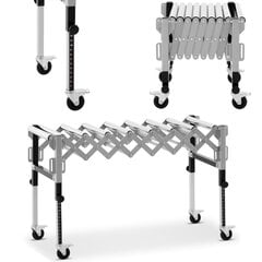 Kokkupandav rullkonveierilaud, MSW-RT-1301, 9 rulli kuni 130 kg, 145 cm. x 59 cm. x 96 cm. hind ja info | Käsitööriistad | kaup24.ee