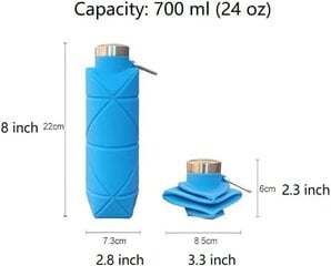 Kokkupandav spordikülma veepudel, silikoonist joogiveepudel, kaasaskantav matkamine matkamine reisimiseks välitingimustes sporditreeningu pudel (helesinine) цена и информация | Melody Satyna Ambition | kaup24.ee