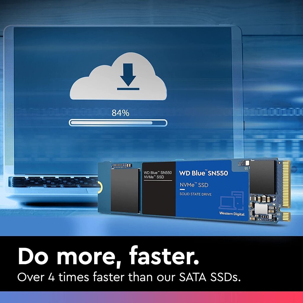 Drive WD Blue SN550 WDS100T2B0C (1 TB ; M.2; PCIe NVMe 3.0) hind ja info | Sisemised kõvakettad (HDD, SSD, Hybrid) | kaup24.ee