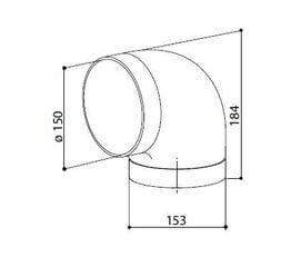 Faber õhupuhastaja ümmargune ühendus 90° põlv 150 mm цена и информация | Увлажнители воздуха | kaup24.ee