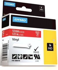 Dymo etiketiprinteri etiketid Rhino Label IND, Vinyl 12 mm x 5,5 m valge to punane цена и информация | Принтеры | kaup24.ee