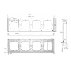 Neljakordne paigaldusraam seinalülitite jaoks M5-80, 29,9 cm. x 8,6 cm. x 14,8 cm. hind ja info | Nutiseadmed ja aksessuaarid | kaup24.ee