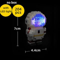 Mini-mikroraketi ehitusplokid Kosmose Kuu Satelliidi Astronaut Teemantklotsid Konstruktormänguasjad lastele Kingitused LED-valgustid hind ja info | Pusled | kaup24.ee