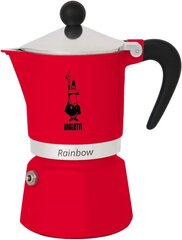 Bialetti Rainbow värviline kohvimasin, alumiinium, punane, 3 tassi hind ja info | Kohvikannud, teekannud | kaup24.ee